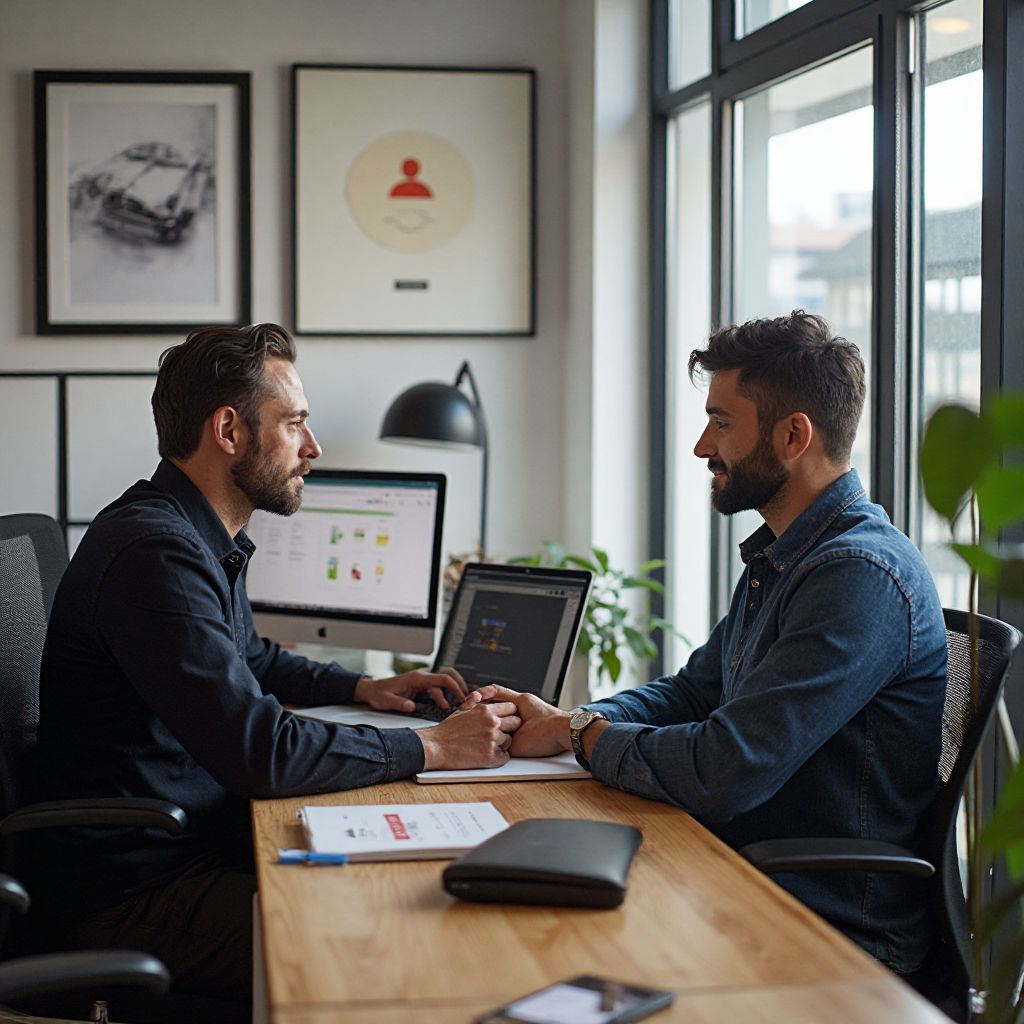 Fundadores de AutoSelect en primeras oficinas