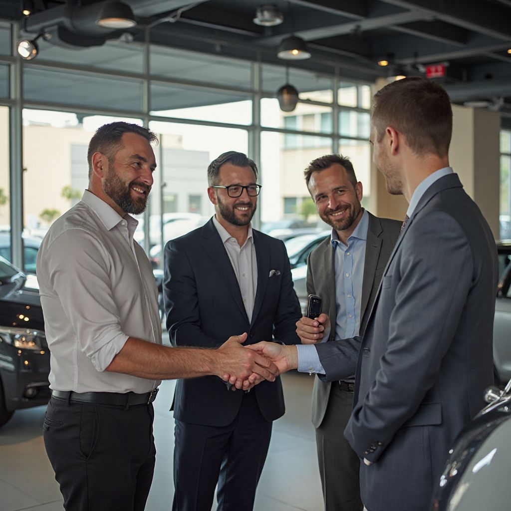 Entrega de vehículo a cliente satisfecho